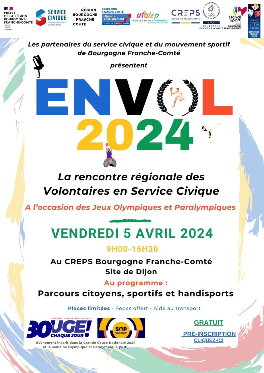 ENVOL 2024 Rencontre régionale Service Civique BFC